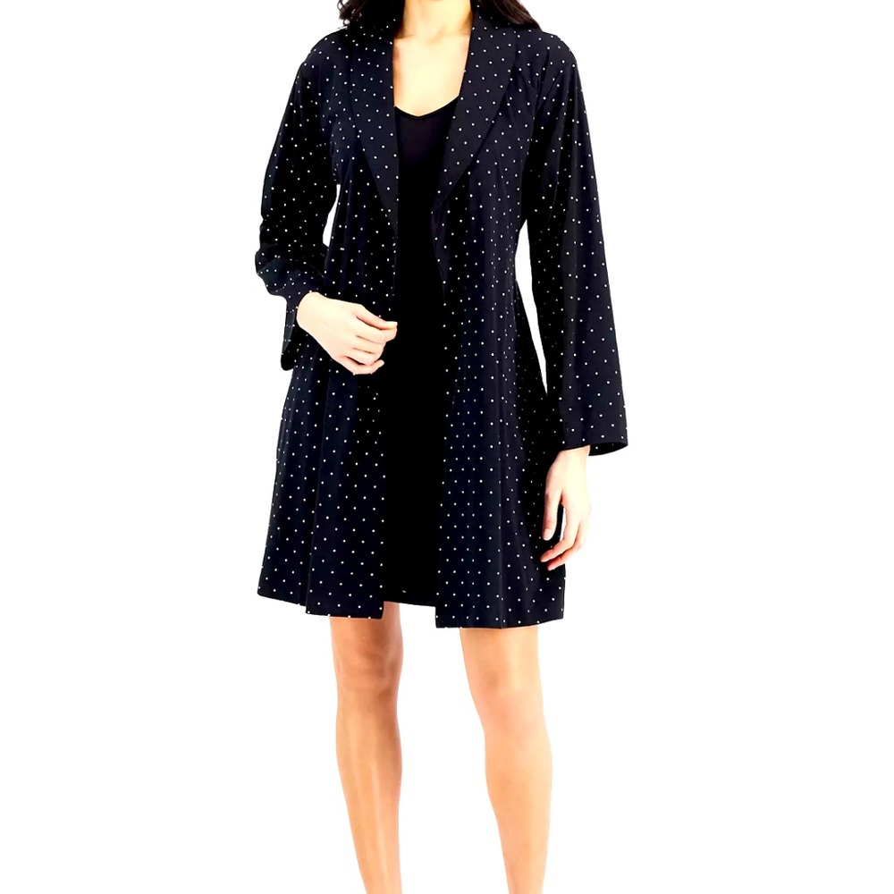 Women's Cotton Printed Short Wrap Robe, Created for Macy's-NWT